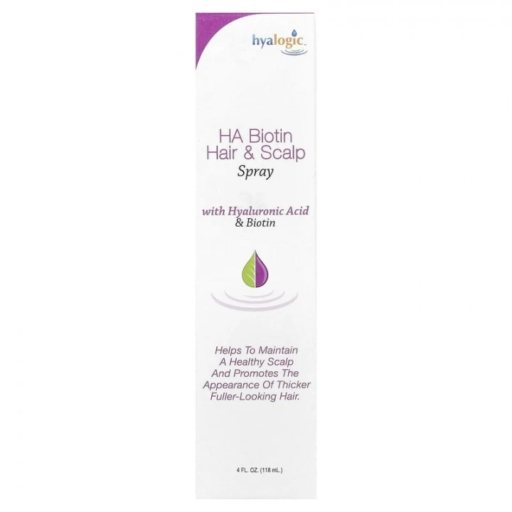 Spray przeciw wypadaniu włosów z biotyną, cynkiem i kwasem hialuronowym, Hyalogic LLG