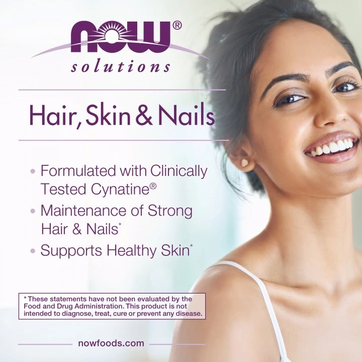 Witaminy dla włosów, skóry i paznokci z keratyną Cynatine, 90 kaps, NOW Foods