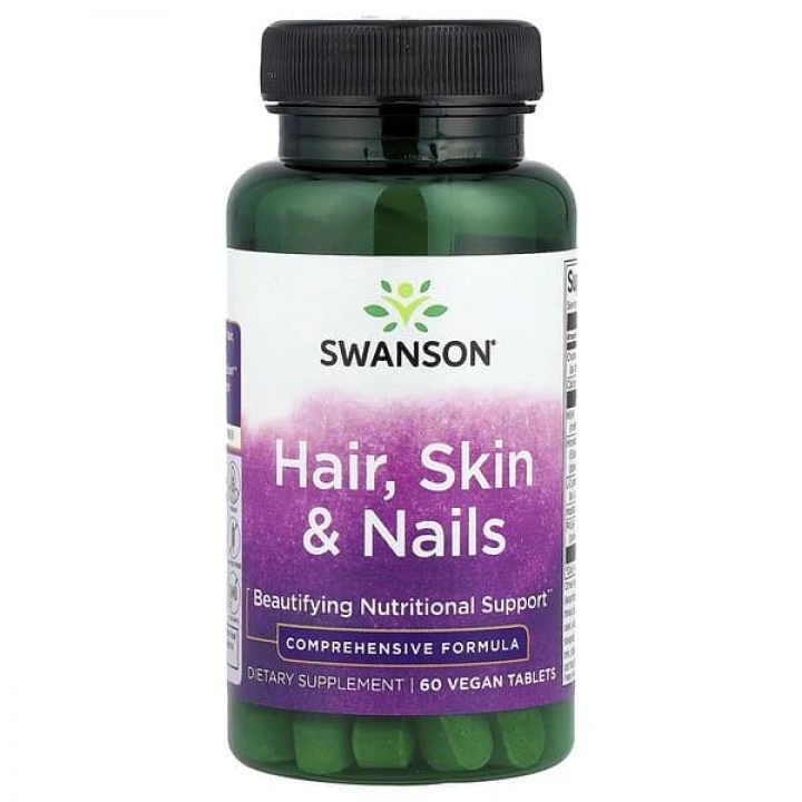 Kompleks dla włosów, skóry i paznokci z MSM, krzemem i cysteina, 60 tabl, Swanson