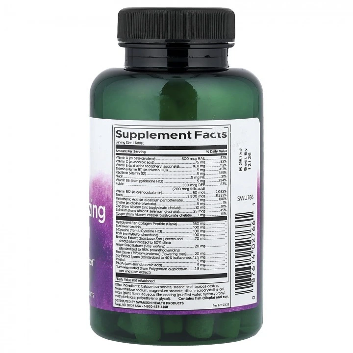 Formuła przywracająca wzrost i gęstość włosów z biotyną, 60 tabl, Swanson