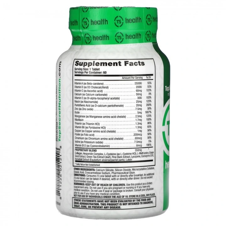 Kompleks do włosów z biotyną, ziołami, aminokwasami, 60 tabl, Top Secret Nutrition