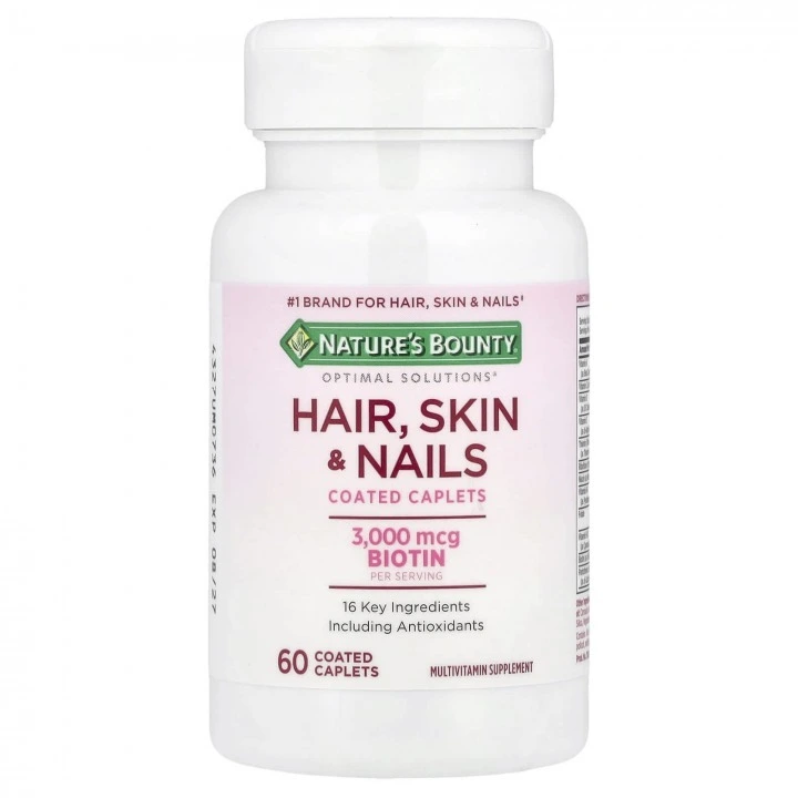 Kompleks na włosy, skórę i paznokcie z biotyną i antyoksydantami, 60 kaps, Natures Bounty