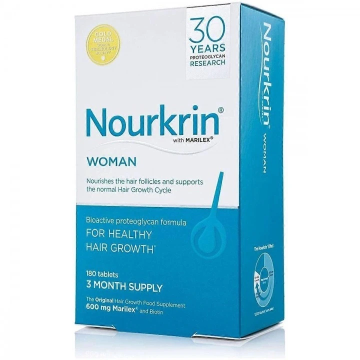 Kompleks Nourkrin Woman przeciw wypadaniu włosów i łysieniu androgenowemu (AGA), 60 tabl.