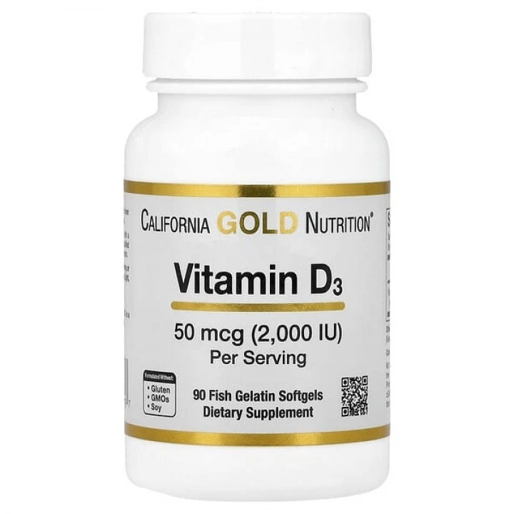 Witamina D3, 2000 IU, 90 kapsułek, California Gold Nutrition