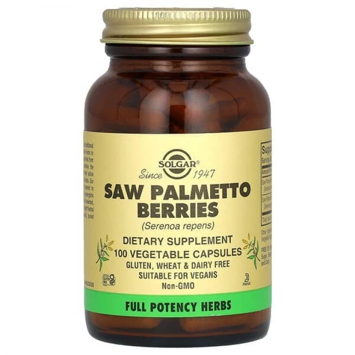 Palma Sabalowa (Saw Palmetto), bloker DHT przy AGA, 100 kaps, 520 mg, Solgar
