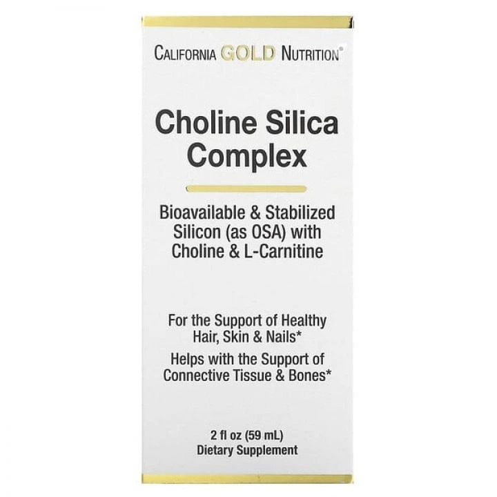 Krzem z choliną ch-OSA na gęstość włosów, 60 ml, California Gold Nutrition