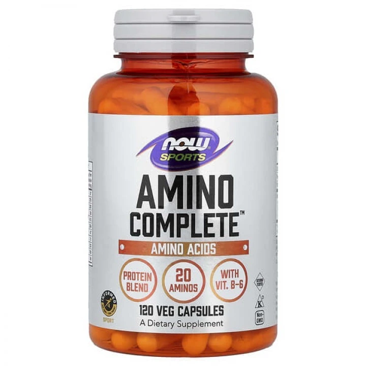 Aminokwasowy kompleks Amino Complete dla gęstości włosów, 120 kaps, NOW Foods