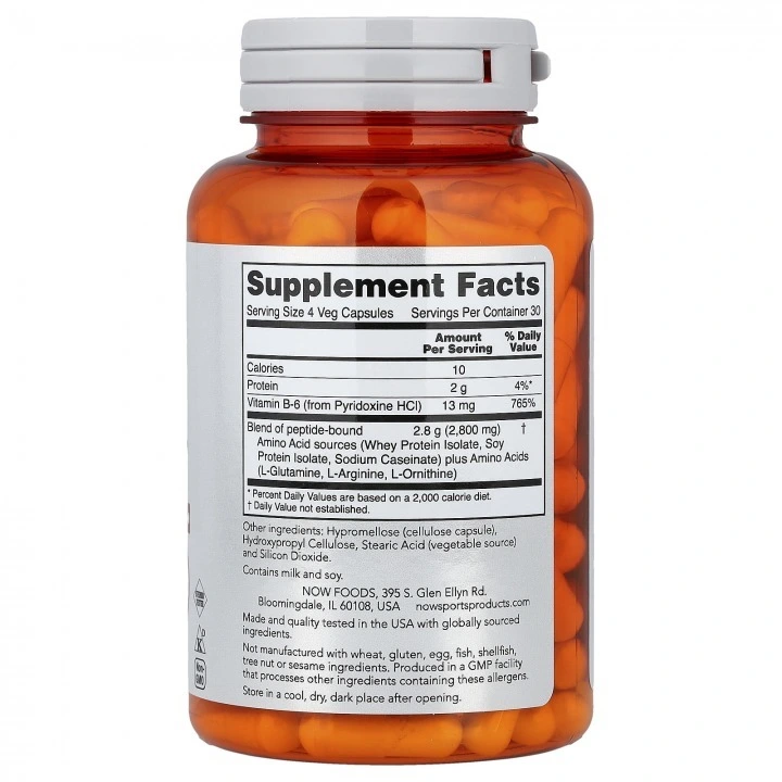 Aminokwasowy kompleks Amino Complete dla gęstości włosów, 120 kaps, NOW Foods