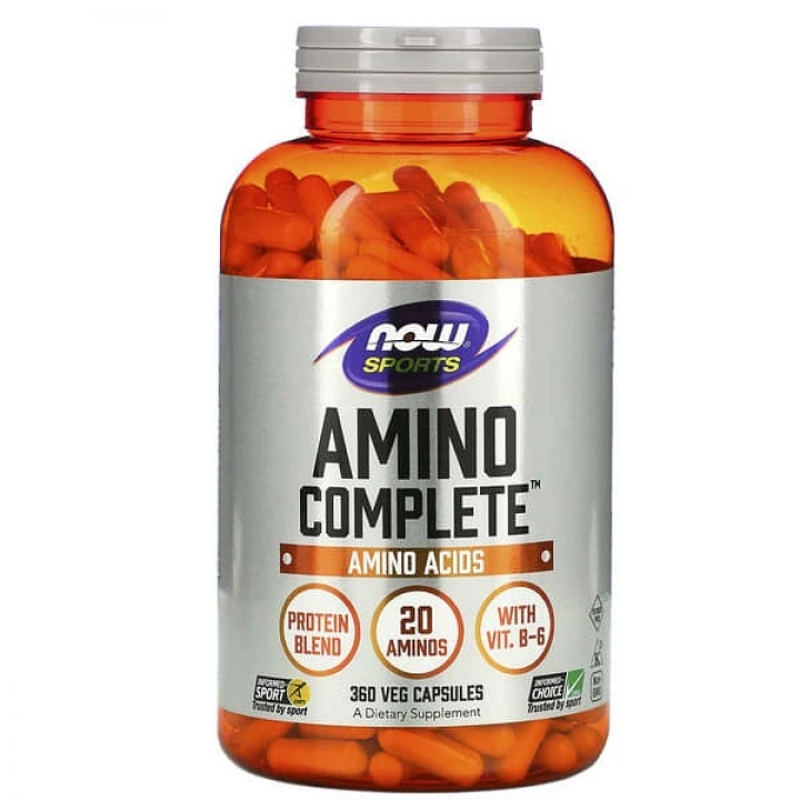 Aminokwasowy kompleks Amino Complete dla gęstości włosów, 360 kaps, NOW Foods