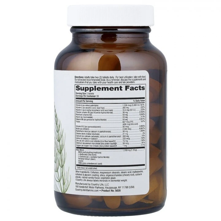 Witaminy na włosy, skórę i paznokcie Maxi-Hair, 60 tabletek, Country Life