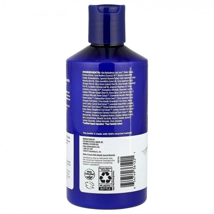 Odżywka zagęszczająca włosy z palmą sabałową, rozmarynem, biotyną, B3, B5, Avalon Organics