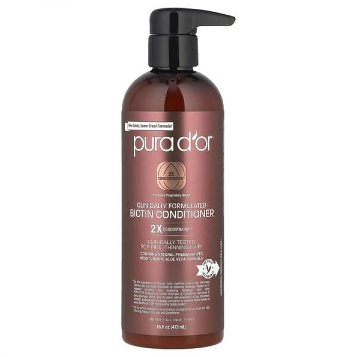 Odżywka przeciw wypadaniu z biotyną, olejem z pestek dyni, aloesem, rozmarynem, E, Pura Dor