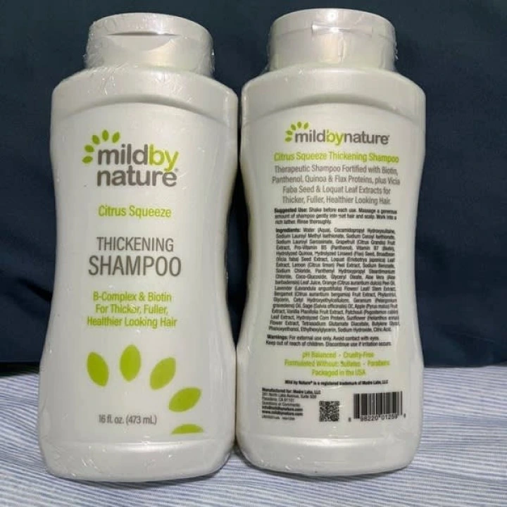 Шампунь для густоты волос цитрусовый с В-комплексом, биотином, алоэ, Mild By Nature