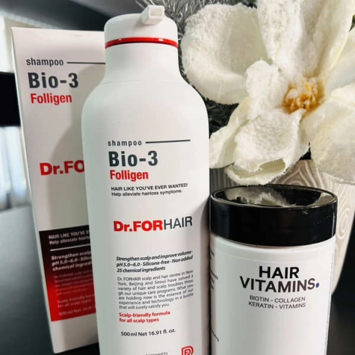Шампунь от выпадения, Сереноа, мята, лук, биотин, кофеин Bio-3 Folligen, Dr.ForHair