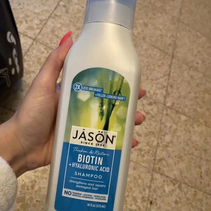 Шампунь для утолщения и роста волос с биотином, мятой, алоэ, жожоба, С, Jason Natural