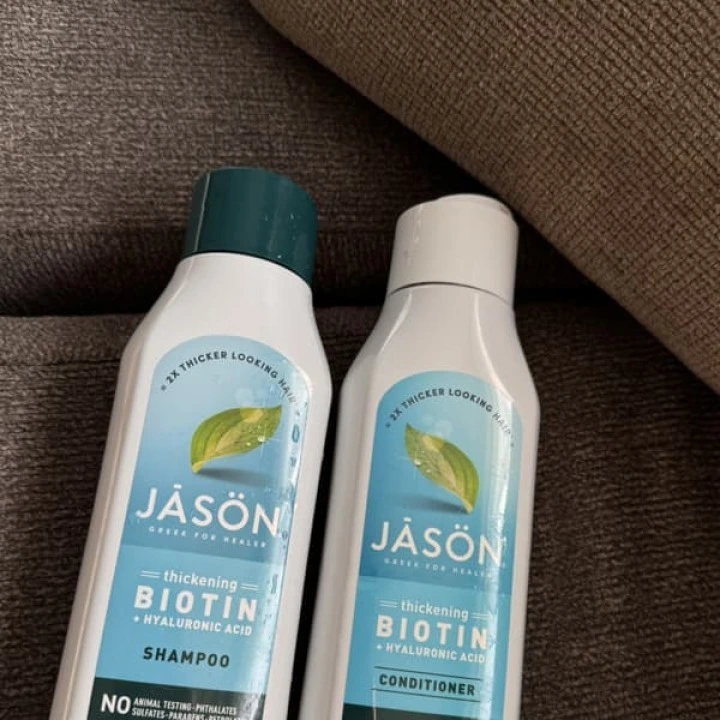 Шампунь для утолщения и роста волос с биотином, мятой, алоэ, жожоба, С, Jason Natural