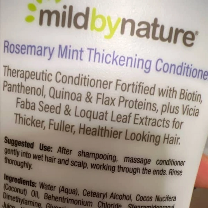 Кондиционер для густоты волос с розмарином, мятой, биотином, В5, алоэ, Mild By Nature