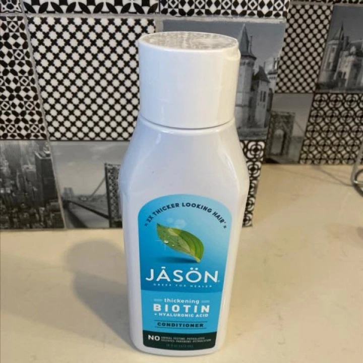 Кондиционер с биотином, гиалуроновой кислотой, мятой, жожоба, В5, С, Е, Jason Natural