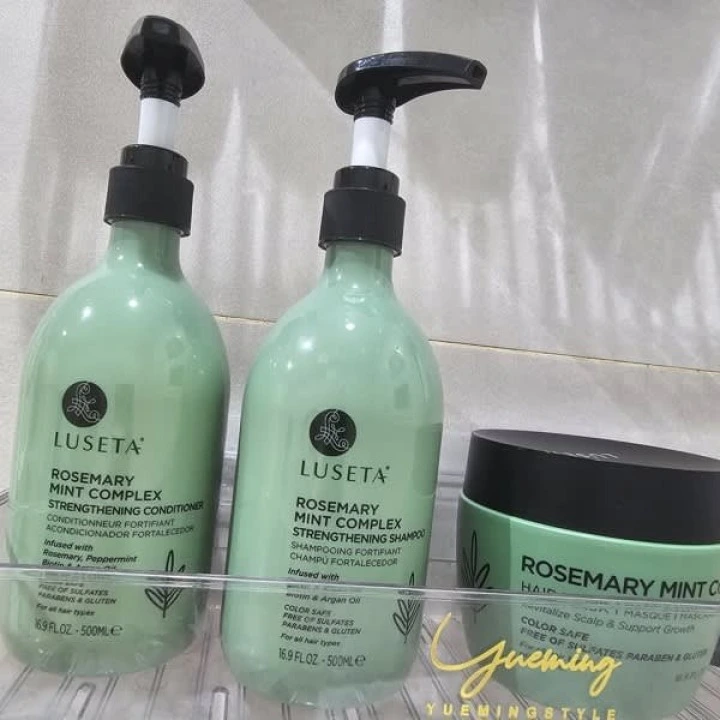 Odżywka wzmacniająca cebulki włosów z rozmarynem, miętą i biotyną, Luseta Beauty