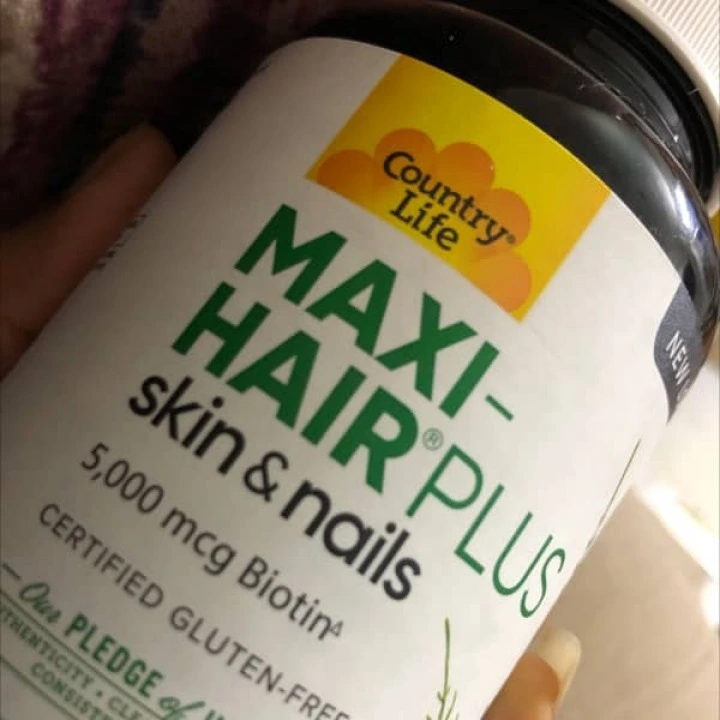 Витамины для волос Maxi-Hair Plus с биотином 5000 мкг, 120 капсул, Country Life