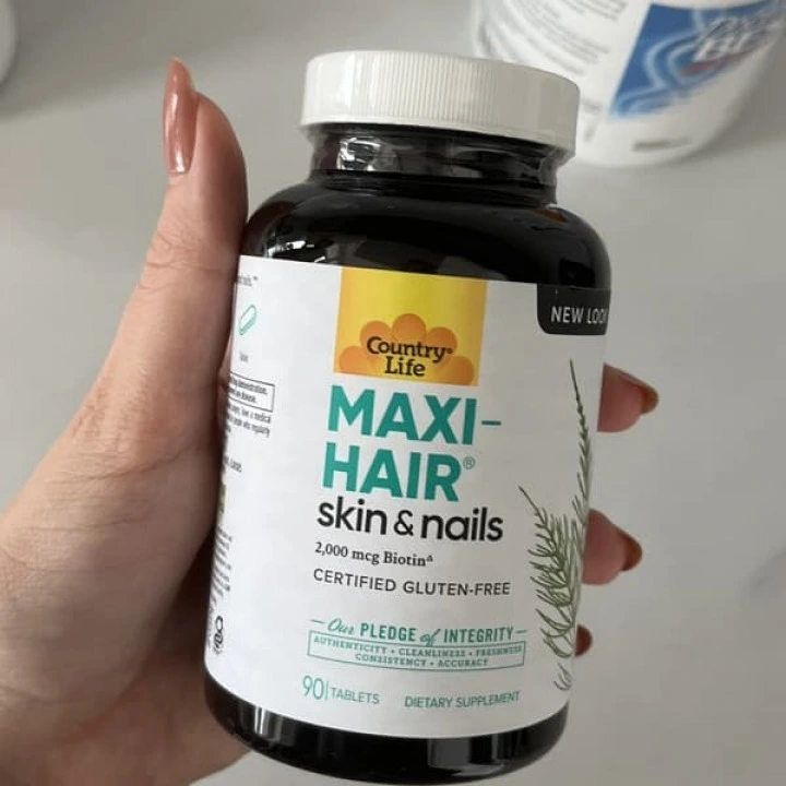 Witaminy na włosy, skórę i paznokcie Maxi-Hair, 60 tabletek, Country Life