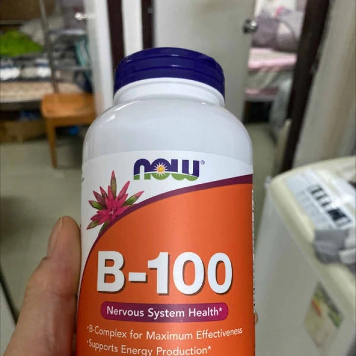 Комплекс витаминов группы B-100 для густых и длинных волос, 100 капс, NOW Foods