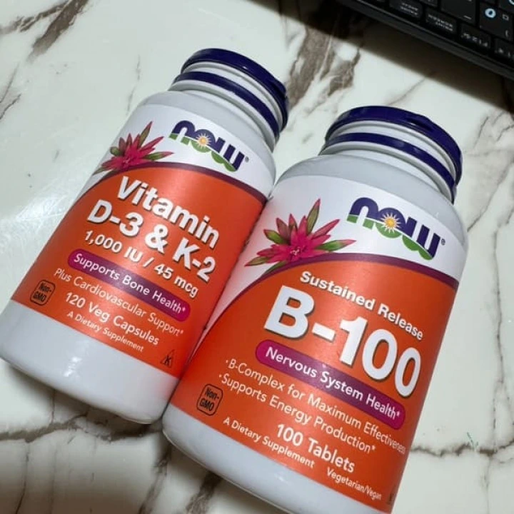 Kompleks witamin z grupy B-100 na gęste i długie włosy, 100 kaps, NOW Foods