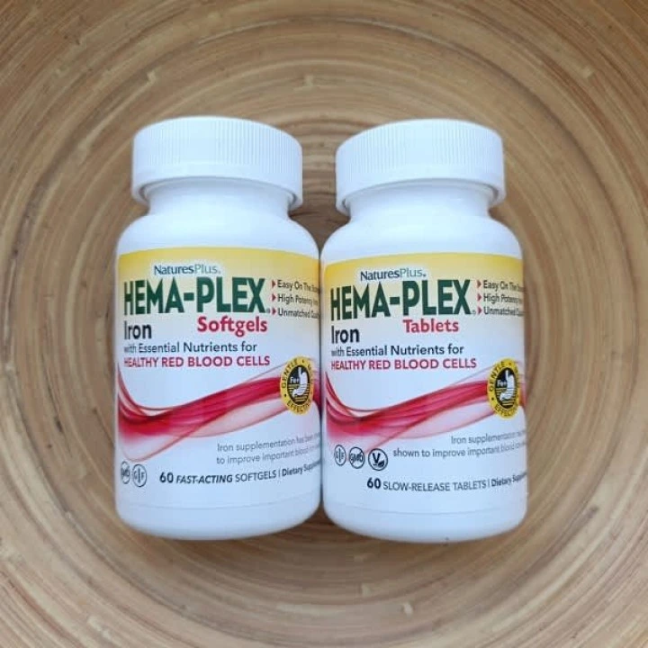 Kompleks z żelazem Hema-Plex przy niskim ferrytyny i łysieniu, 60 tabl, NaturesPlus