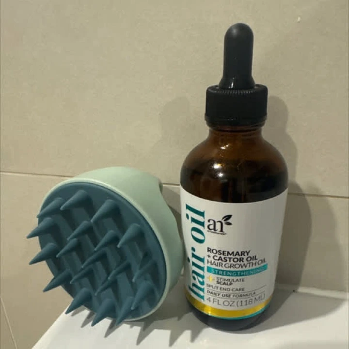 Набор для стимуляции роста волос, массажер и масло с розмарином, artnaturals