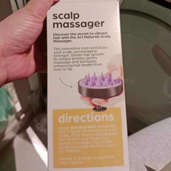 Zestaw do stymulacji wzrostu włosów: masażer i olej z rozmarynem, artnaturals