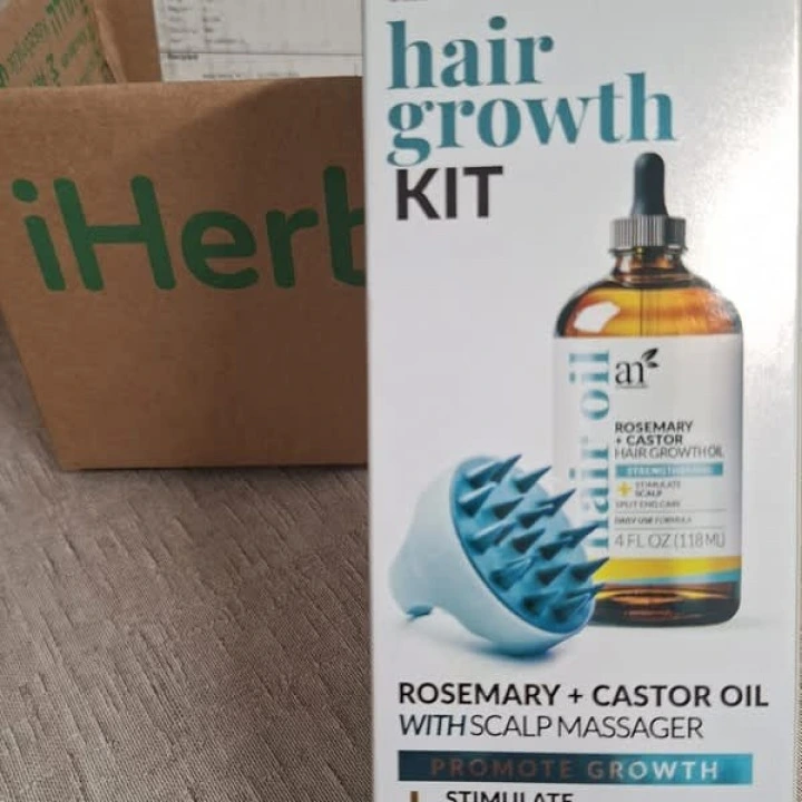 Набор для стимуляции роста волос, массажер и масло с розмарином, artnaturals