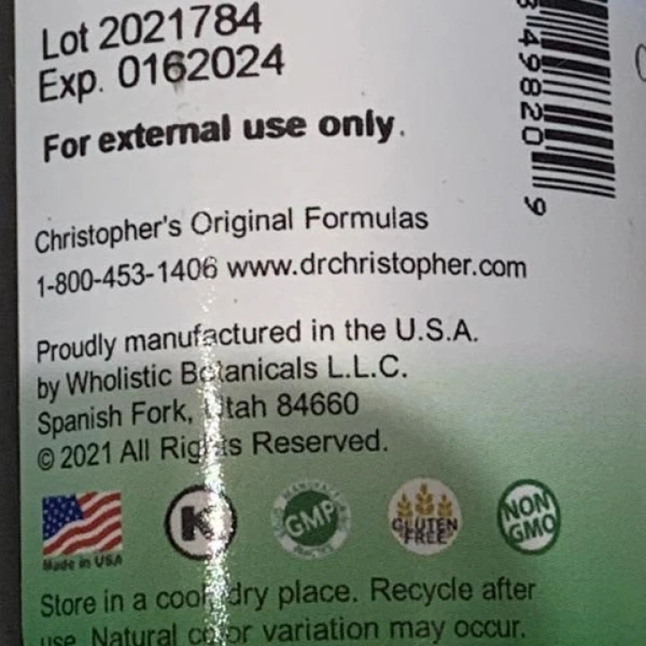 Масляный экстракт чеснока для волос при алопеции, Christophers Original Formulas