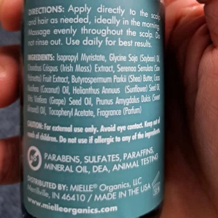 Olejek na wypadanie włosów, AGA, z mchem morskim, palmą Sabalową i wit. E, Mielle