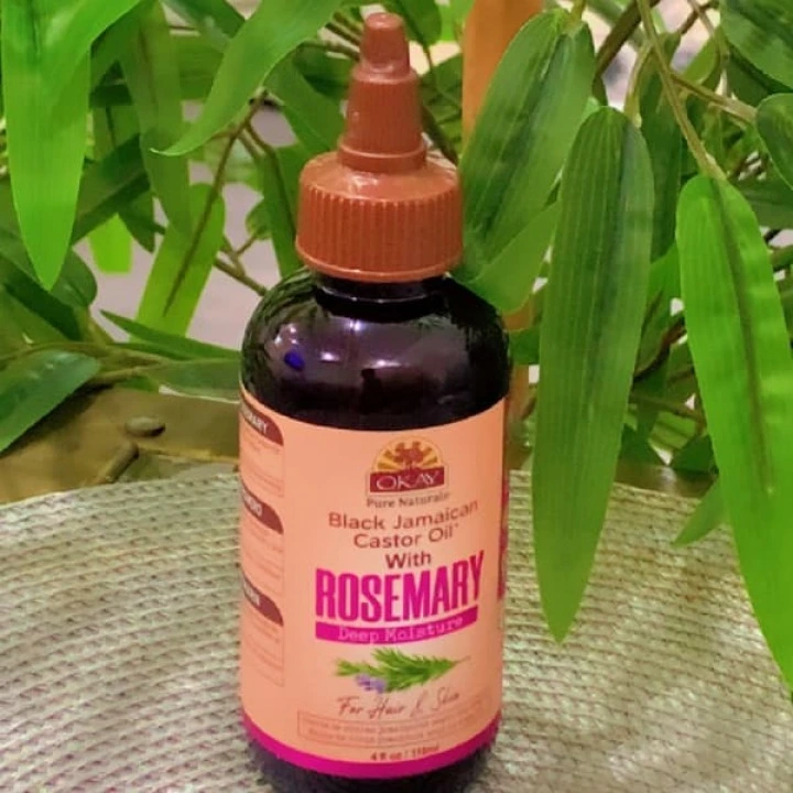 Olejek czarny rycynowy z rozmarynem na zwiększenie gęstości włosów, Okay Pure Naturals
