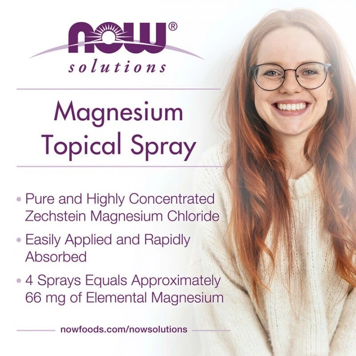 Spray z olejkiem magnezowym od wypadania i dla zwiększenia gęstości włosów, NOW Foods