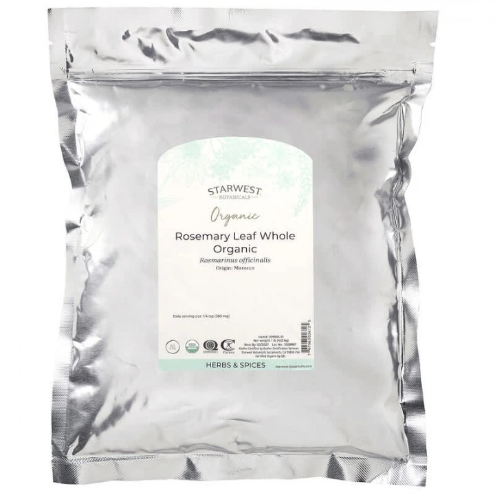 Liście rozmarynu do domowych nalewek i odwarów na porost włosów, 454 g, Starwest Botanicals