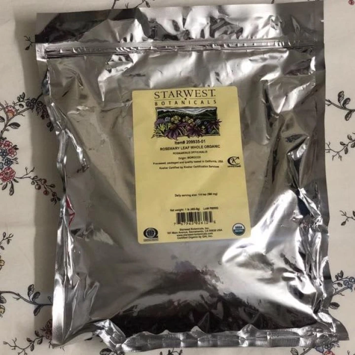 Листья розмарина для домашних настоек и отваров для роста волос, 454г, Starwest Botanicals