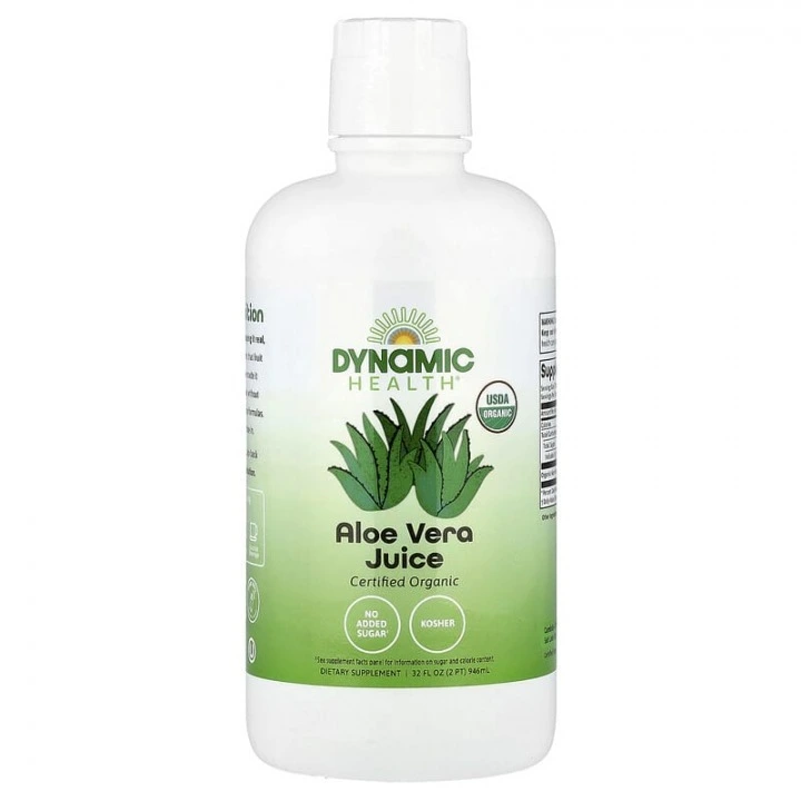 Organiczny sok z aloesu do nawilżania i zdrowia skóry głowy, 946 ml, Dynamic Health