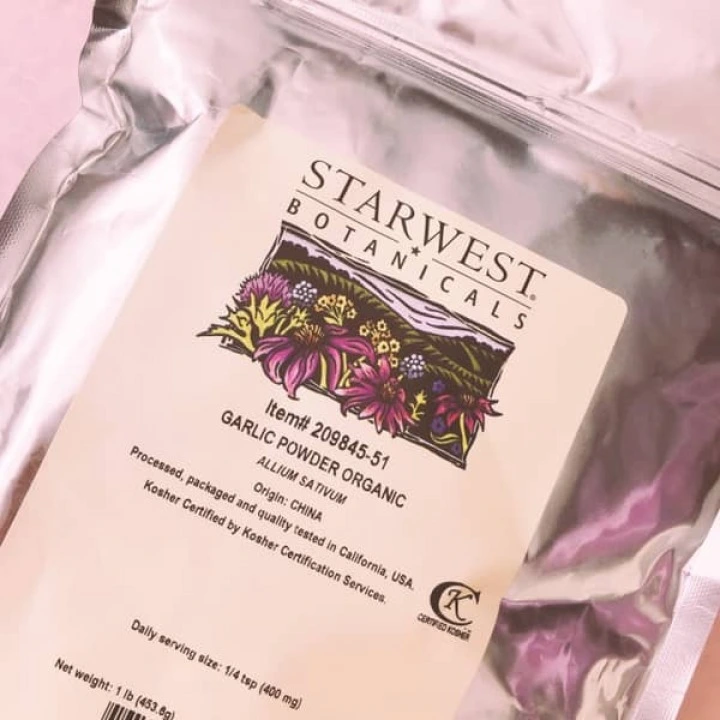 Proszek czosnkowy do masek i nalewek przeciw wypadaniu włosów, 454 g, Starwest Botanicals