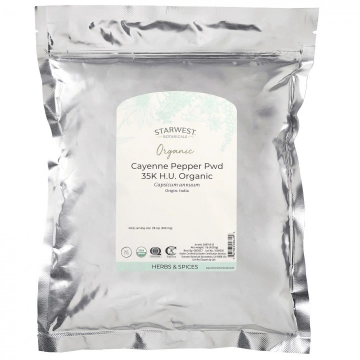 Pieprz cayenne w proszku do masek i nalewek na łysienie, 454 g, 35 tys. HU, Starwest Botanicals