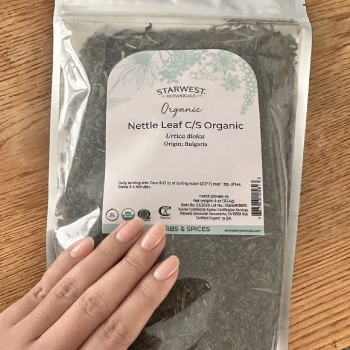 Крапива органическая для настоек и отваров от выпадения волос, 113г, Starwest Botanicals