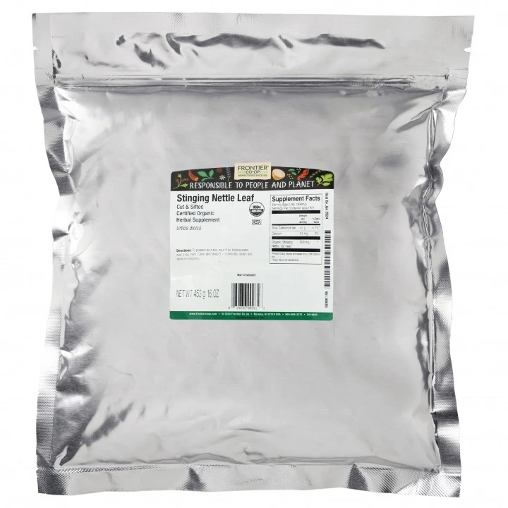 Pokrzywa organiczna do odwarów i nalewek, stymulujących wzrost włosów, 453 g, Frontier Co-op