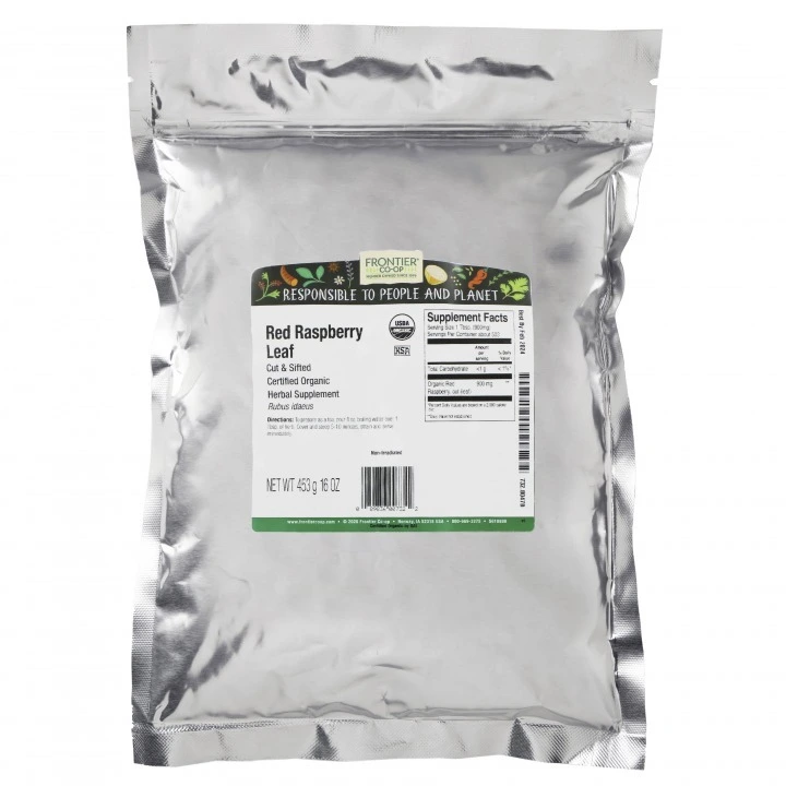 Organiczna malina do naparów przy tłustej skórze, łupieżu i wypadaniu włosów, 453 g, Frontier Co-op