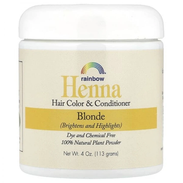 Henna do farbowania włosów, wzmacniania cebulek i nadania blasku, blond, Rainbow Research