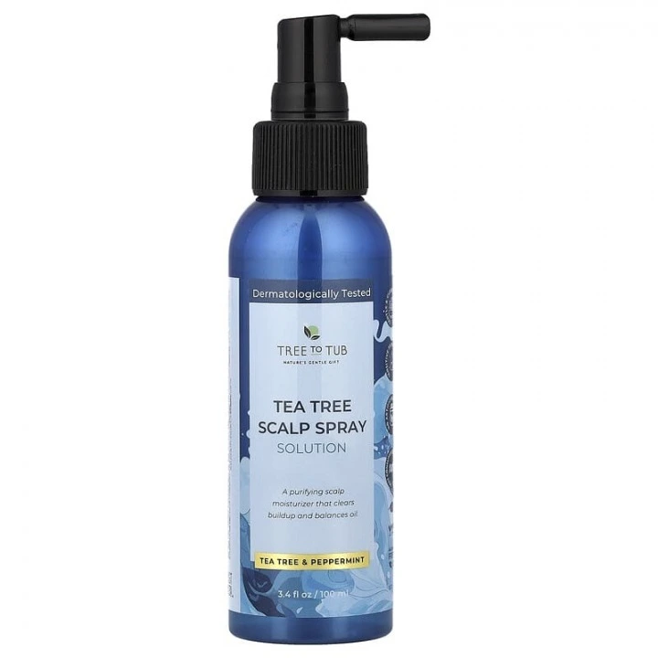 Spray leczniczy do skóry głowy przy łupieżu i łojotoku z drzewem herbacianym, miętą, Tree To Tub