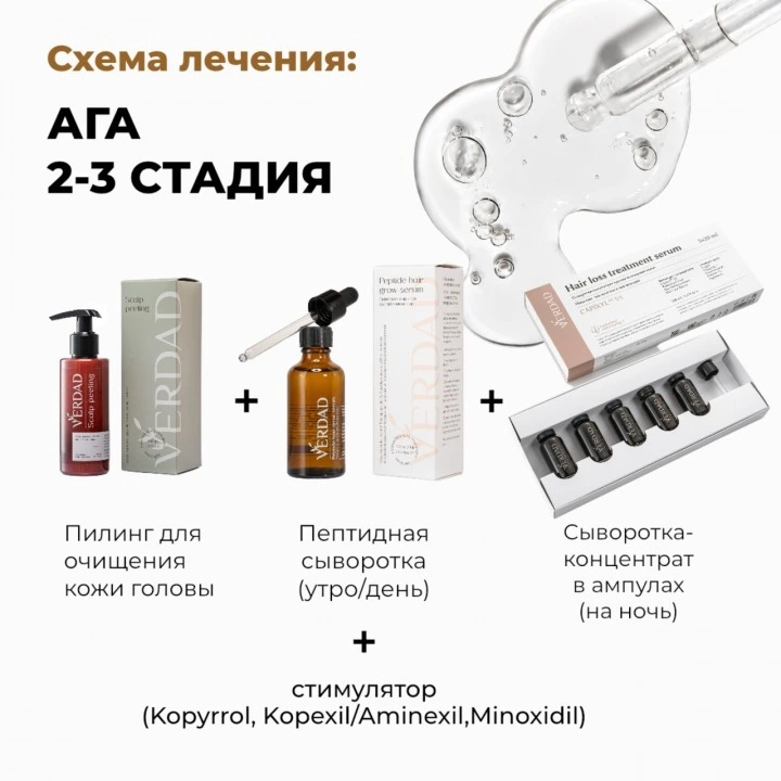 Пилинг-маска для очищения кожи головы и активации роста новых волос, Verdad