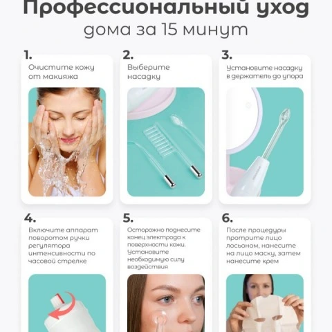 Дарсонваль Biolift4 118 для волос, лица и тела, 4 насадки, белый, Gezatone