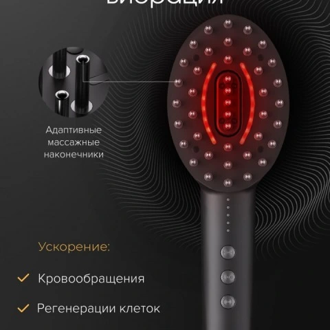 Инфракрасная расческа 5 в 1 с массажем, EMS-микротоками, RF-терапией, HoneуCare