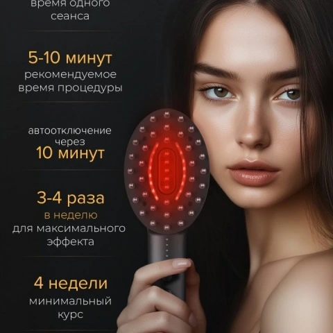 Инфракрасная расческа 5 в 1 с массажем, EMS-микротоками, RF-терапией, HoneуCare
