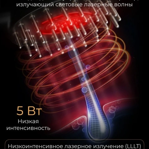 Инфракрасная расческа 5 в 1 с массажем, EMS-микротоками, RF-терапией, HoneуCare